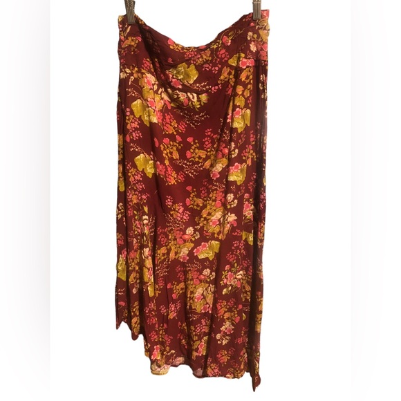 NWT Rachel Roy Maroon Floral Print A symmetrical maxi size S - Picture 5 of 5